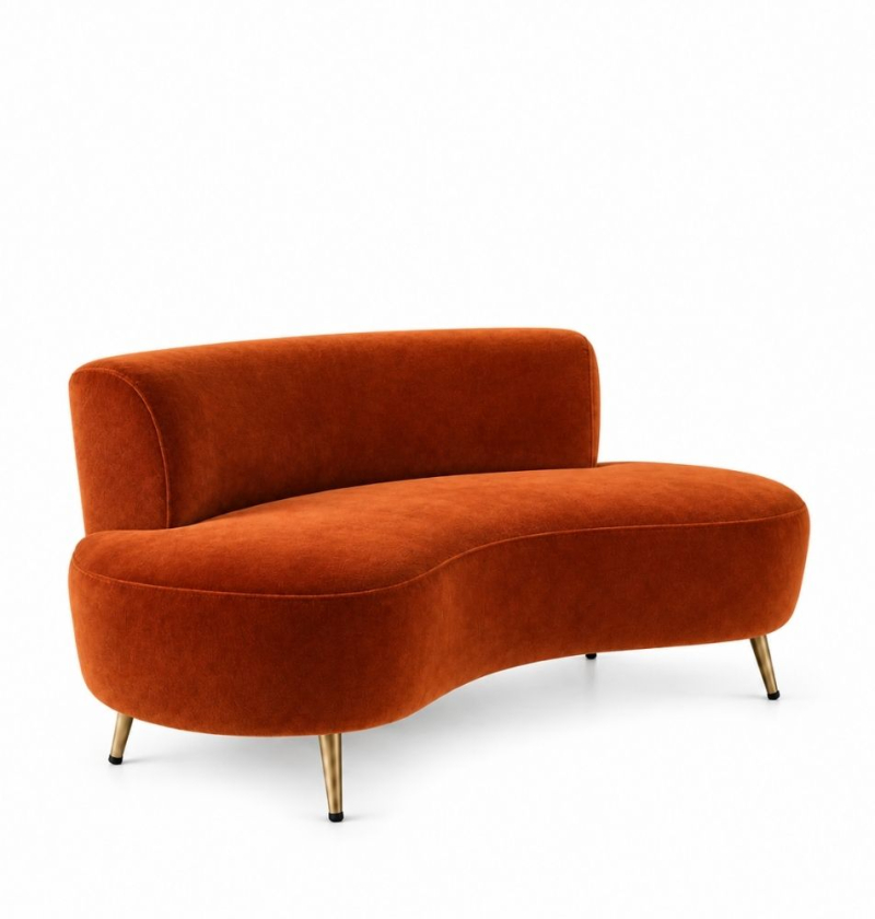 Sofa Cong Flow - Nhung Cam Đất