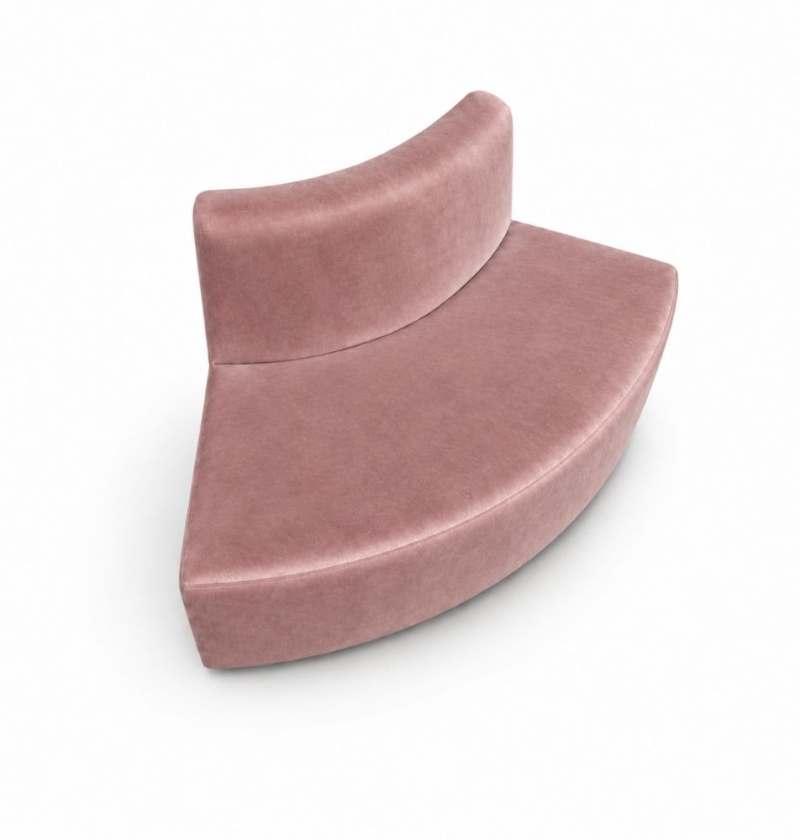 Sofa Module Lưng Nhỏ - Nhung Hồng Dusty