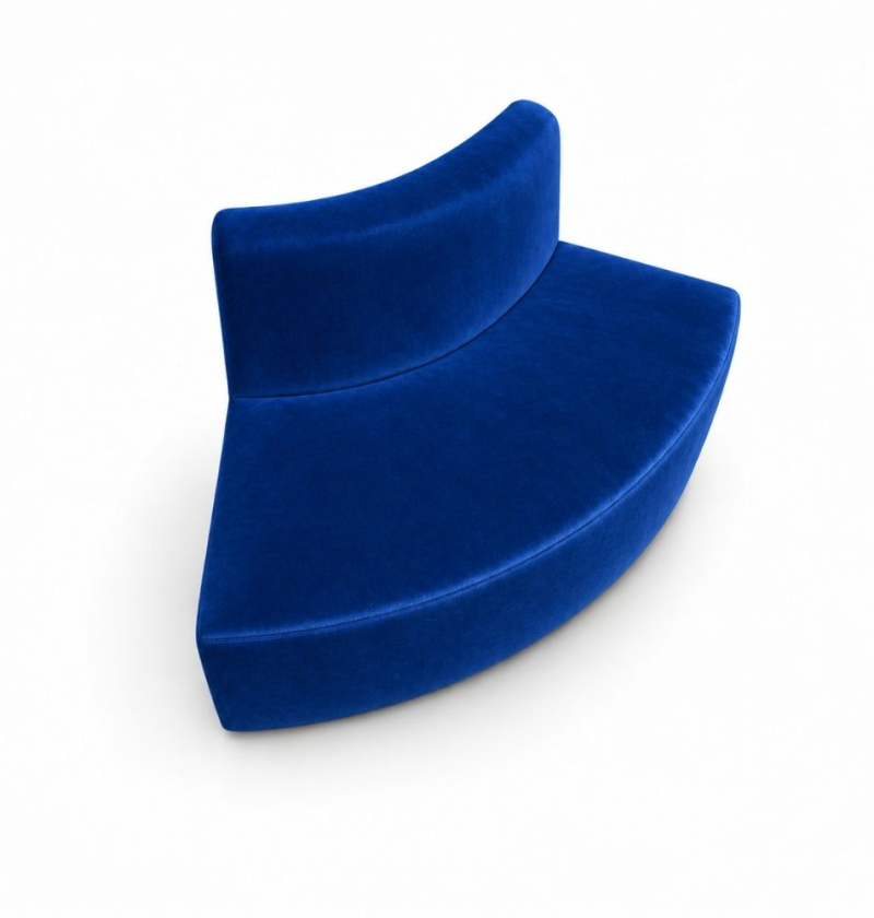 Sofa Module Lưng Nhỏ - Nhung Xanh Cobalt