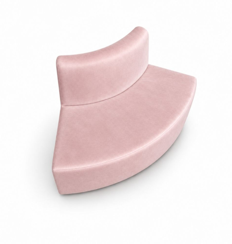 Sofa Module Lưng Nhỏ - Nhung Hồng Đào