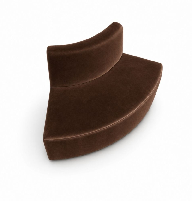 Sofa Module Lưng Nhỏ - Nhung Nâu Chocolate
