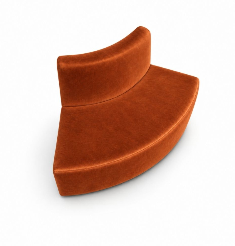 Sofa Module Lưng Nhỏ - Nhung Cam Đất