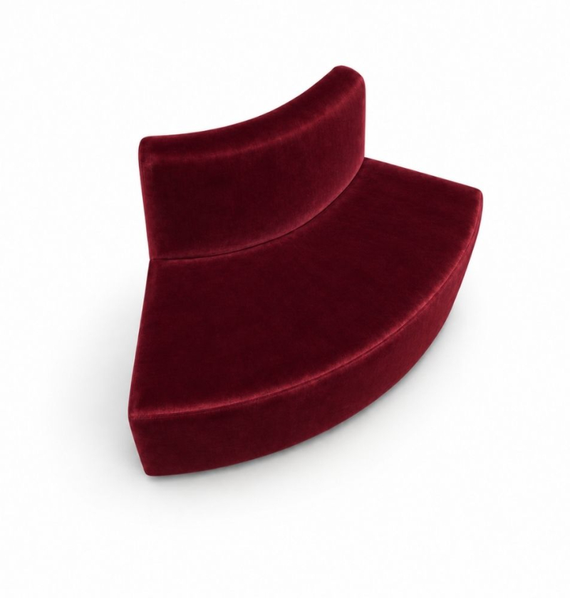 Sofa Module Lưng Nhỏ - Nhung Đỏ Burgundy