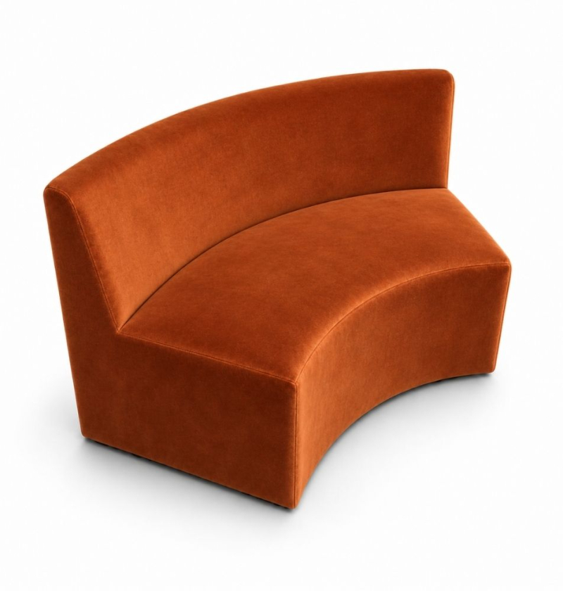 Sofa Module Lưng Lớn - Nhung Cam Đất