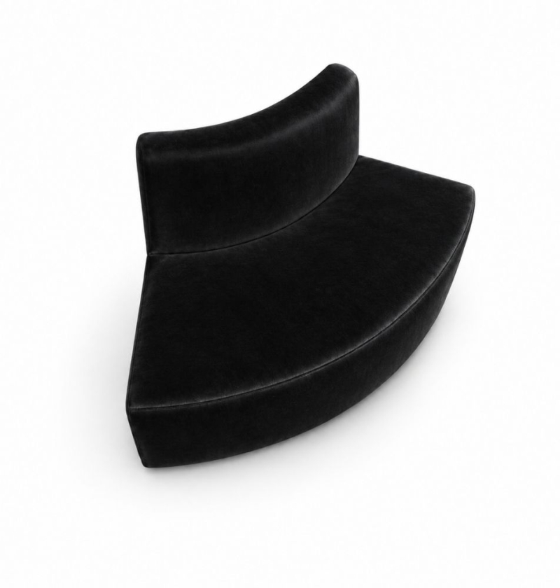 Sofa Module Lưng Nhỏ - Nhung Đen