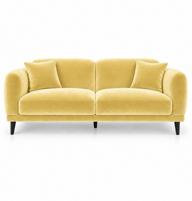 Sofa Đôi Lounge - Nhung Vàng Bơ